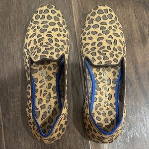 Rothy's Leopard Print Loafers in Tan and Black